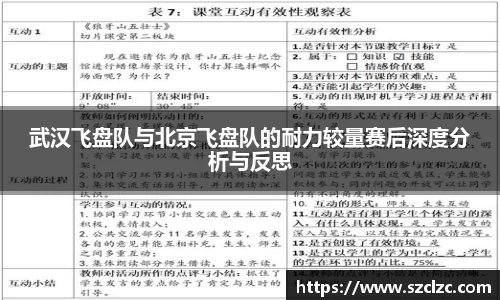 武汉飞盘队与北京飞盘队的耐力较量赛后深度分析与反思